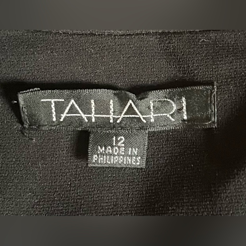 Tahari ASL Black Long Trench Coat - Picture 3 of 5